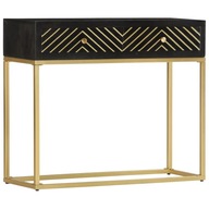 Konferenčný stolík čierno-zlatý 90x30x75 cm mangovníkové drevo
