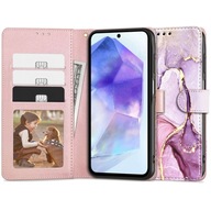 SKŁADANE MARMUROWE ETUI CASE PORTFEL COVER TPU DO GALAXY A55 5G MARBLE