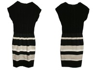 Gok X minimalizm sukienka ołówkowa paski prosta 36