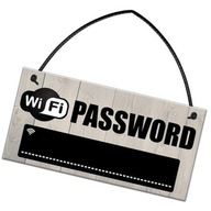 2xdrevená ceduľa so závesným Wifi heslom
