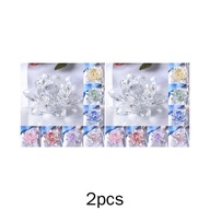 2x Przycisk Do Papieru Crystal Lotus Crafts Glass