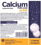 CALCIUM wapń 12 tabletek musujących Polfa Łódź