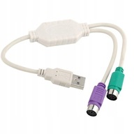 KABEL ADAPTER PS2 na USB 2x PS2 mysz i klawiatura