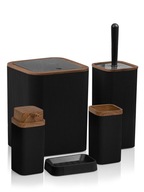 Kúpeľňová zostava Stella Sada 5 kusov čierna drevená povrchová úprava
