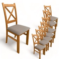 8x Čalúnená stolička Krížik Dub Craft + Sivá