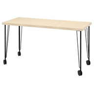 IKEA MITTCIRKEL / KRILLE Písací stôl, živý borovicový efekt čierny 140x60 cm
