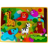 Montessori puzzle Drevené Puzzle Zvieratká
