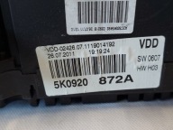dials clock GOLF VI 1.6 TDI 5K0920872A
