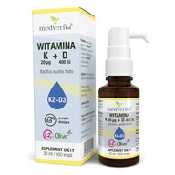 Medverita vitamín K2 MK-7 + D 400 IU 30ml kvapky