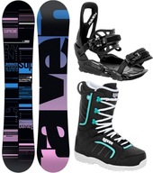 Zestaw Snowboard RAVEN Supreme Black 143cm + wiązania S230 + buty Diva Mint