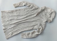 RESERVED sweter narzutka kardigan KREMOWY warkocze długi _ S