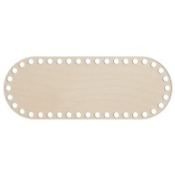 OVÁLIS KOSÁR alap 27 cm x 10 cm kosár fa horgolótű alj