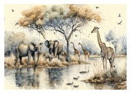 Fototapeta PRE DETI Džungľa Les Žirafa 416x254