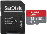 Paměťová karta micro SD (microSDHC) SanDisk 32GB ULTRA A1 120MB/s + adaptér