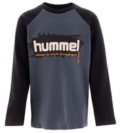 HUMMEL SIVÁ BLÚZKA KOMBINOVANÁ POTLAČ LOGO Z6F HMP__140