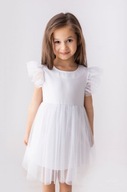 Biała sukienka dla dziewczynki z tiulem Lily Grey ANGEL rozmiar 152