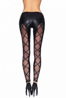 Bielizna Damska Czarne Legginsy Vinyl Wetlook S