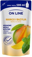 On Line Tekuté mydlo Zásoba Doplnok Mango Bazalka 500ml