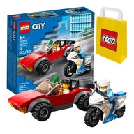 LEGO City- Policajná motorka - Naháňačka s autom (60392) Polícia +Taška
