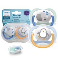 PHILIPS AVENT 2x SMOCZEK USPOKAJAJĄCY SCF080/11 SILIKON ULTRA AIR 0-6M ETUI