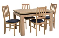 4 x drewniane krzesła z poduszką i rozkładany stół KUCHENNY sonoma 120/160