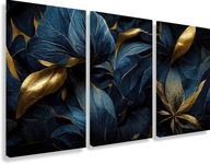 Moderné Obrazy na plátne nástenné triptychy do obývačky kobaltový 60x120