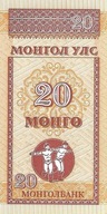 Banknot 20 Mongo 1993 - UNC