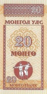 Bankovka 20 Mongo 1993 - UNC