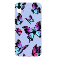 ETUI CASE MAT SILIKOWANE COBY FIOLETOWE DO IPHONE XR W NIEBIESKIE MOTYLKI