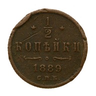 Z035 - Rosja - 1/2 kopiejki 1889 r. - Aleksander III - Stan 3