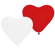 Balon na Walentynki Serca Czerwone i Białe Dekoracja Walentynkowa 5 szt.