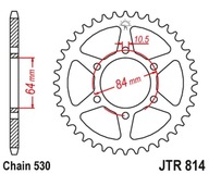 JT ZADNÉ OZUBENÉ KOLESO 814 42 SUZUKI GT 380 GS 400 77-78