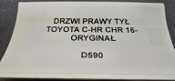 Tür rechts heck TOYOTA C-HR CHR 16- Original