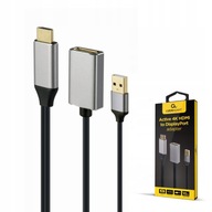 AKTYWNY ADAPTER KONWERTER SYGNAŁU HDMI na DISPLAYPORT DP 4K 60Hz 10CM