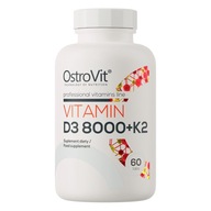 Výživový doplnok OstroVit Vitamín D3 8000 + K2 60 tabliet. Zdravé kosti.