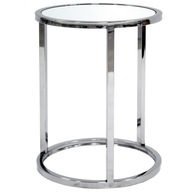 Moderný strieborný zrkadlový okrúhly stolík lesk