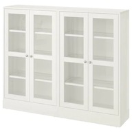 IKEA HAVSTA Regál sklenené dvere biely 162x37x134cm