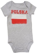 BODY detského fanúšika reprezentácie vlajka Poľsko kr rukáv bavlna 74 R084A