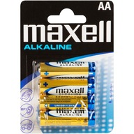 Batérie MAXELL alkalické AA R6 4 tyčinky blister