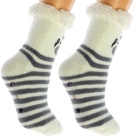 Ponožky Detské zimné Hrubé ABS Zebra 32-35
