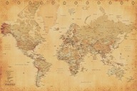 Mapa sveta 2021 Vintage - plagát 91,5x61 cm