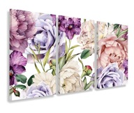Obraz na plátne nástenné triptychy kvety 60x120