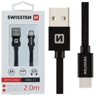 SWISSTEN Kabel do ładowania USB USB-C 3.1 3A 2m