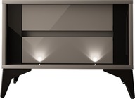Nočný stolík EVEL 04 sivý lesk + LED MEG