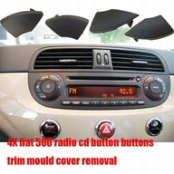 dla Fiat 500 Radio Cd przycisk czarne wykończenia