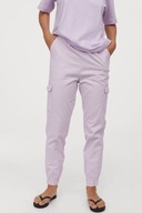 H&M spodnie cargo fioletowe bojówki boyfriend różowe lawendowe joggersy y2k
