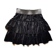Świąteczna spódnica z falbankami czarna welurowa