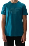 T-shirt męski 4F Koszulka sportowa Regular z nadrukiem Morska zieleń r M