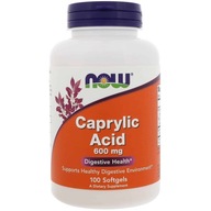 NOW FOODS Caprylic Acid 600mg -100 kaps kaprylový