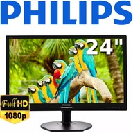 Monitor 24" Philips S-Line 1920 x 1080 FullHD VGA DVI DP Vesa Pivot kable